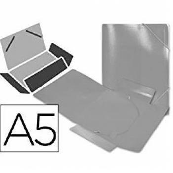 Liderpapel SS04 - Carpeta con gomas y solapas, A5, transparente