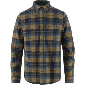 Camisa de manga larga Fjällräven Singi Heavy Flannel azul marino marrón - L
