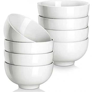 MALACASA, Serie Regular, Cuencos de Cereal Porcelana Juego de Cuencos Tazones 8 Piezas 4.5/ 11.6 x 11.6 x 6 / 300ml