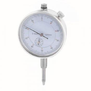 Reloj comparador de lectura 0-90-0 precisión 0,01 mm tono plateado