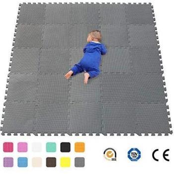 qqpp Alfombra Puzzle para Niños Bebe Infantil - Suelo de Goma EVA Suave. 25 Piezas