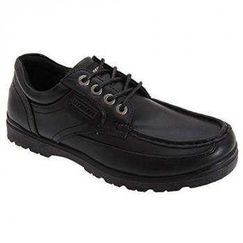 Smaug Stubby Lace Up Black Boat Shoes for Men