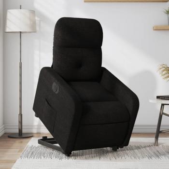 Sillón eléctrico reclinable elevable de tela en Gris claro, Gris oscuro y Negro - Sillón cómodo para dormitorio, silla relax y sofá