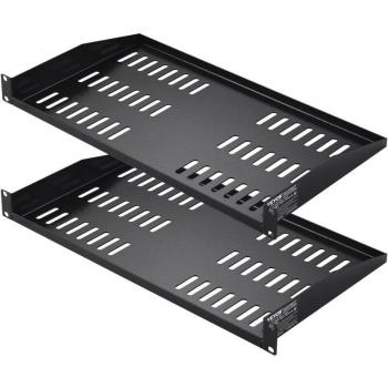 Vevor 2PCS 1U Vented Server Rack Shelf, 10/254mm Depth, 50lbs Load Capacity, Wall Mount or Cantilever Design