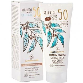 Australian Gold Botanical Tinted Face Toning Protective Cream SPF 50 Fair To Light 88 ml