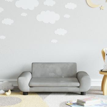 Sofá infantil de terciopelo gris claro 70x45x33 cm