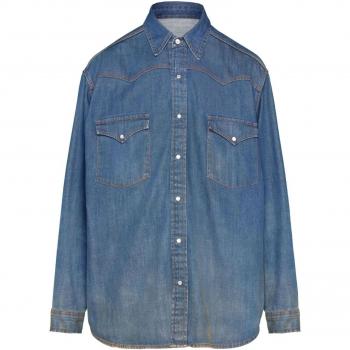 Maison Margiela Men's Denim Shirt - Size 39, Timeless Indigo with Contrast Stitching