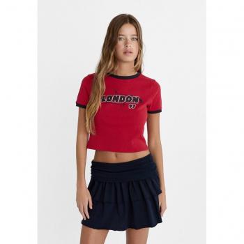 Stradivarius Dark Red XL Graphic T-Shirt
