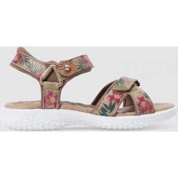 Sandalias de cuña Panama Jack Noja Tropical B2 Marrón con estampado de flores
