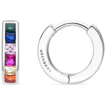 Pendientes Luxenter Africa Basic de metal bañado en rodio