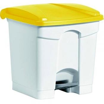 Cubos de Basura con Pedal Helit 30L Plástico Gris Tapa Amarilla