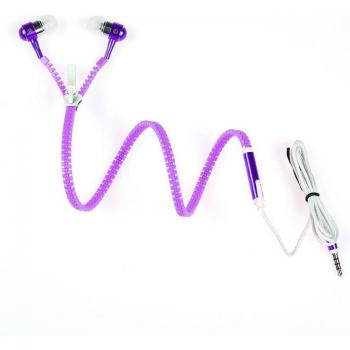 Auriculares metálicos creativos con cremallera, 5 colores, brillan en la oscuridad, sensibilidad de 15dB