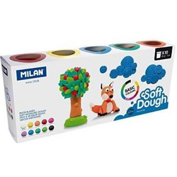 MILAN Caja 10 frascos 85gr Básico Soft Dough
