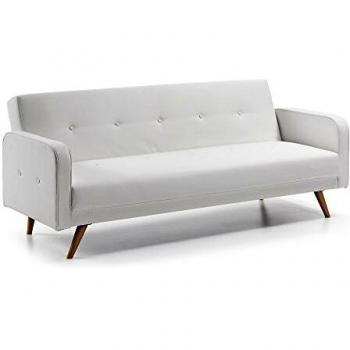 Kave Home - Sofá Cama Roger de Piel sintética y Madera Pino
