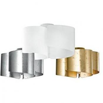 Lámpara de Techo Semi Empotrada Diseño Imagine con Vidrio Curvo y Hoja de Oro, E27, 28 cm