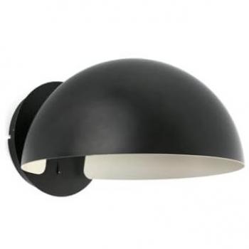 Aplique de pared FARO BARCELONA Dominica, negro mate, acero, Ø 25 cm