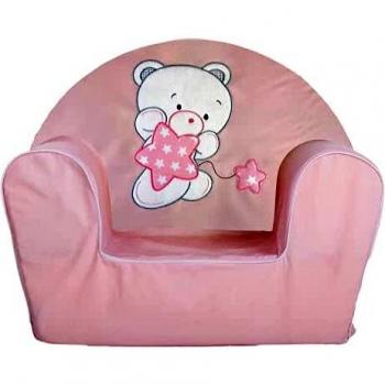 Sillón Osito Sweet Rosa con Detalles de Estrellas.