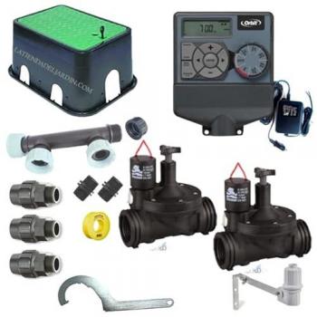 Kit Profesional de Riego Automático Orbit 24V para 2 Zonas y Tubería de 32mm
