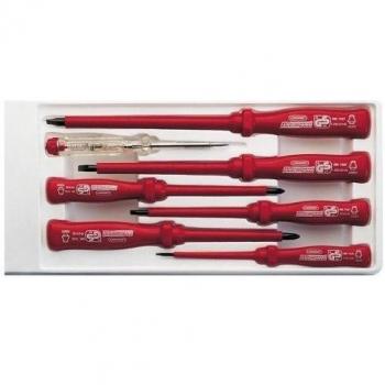 Conjunto Profesional de 7 Atornilladores Aislados Brüder Mannesmann M 1187-PROFI para Electricidad