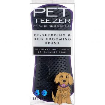 Pet Teezer Large De-Shedding Dog Grooming Brush - Purple/Grey