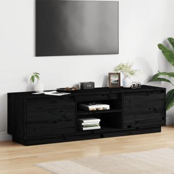 Mueble de TV madera maciza de pino negro 140x35x40 cm vidaXL