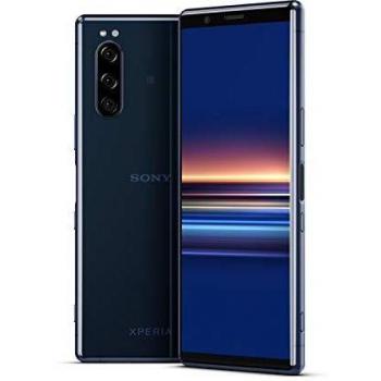 Sony Xperia 5 Azul, Pantalla de 6.1, Memoria Interna de 128GB, RAM de 6GB, Cámara Triple con Eye AF, Sistema Android - Smartphone Dual SIM