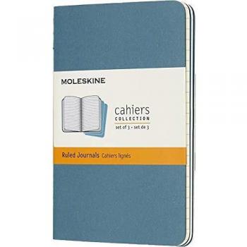 Moleskine Cahier Pocket A6 3 Piezas Lineradas Color Azul Vivo