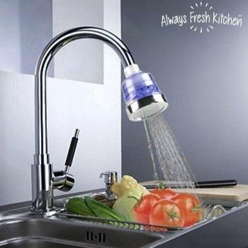 Always Fresh Kitchen Clean Water Tap Filter Eco-Grifo de Cocina, Plateado, 6.5 x 6.5 x 8 cm