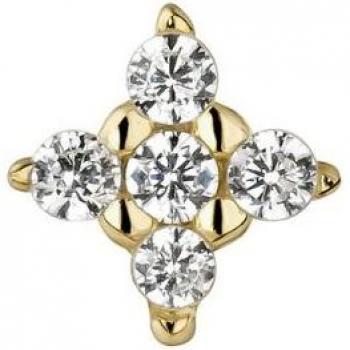 Piercing Hoshi de Plata 925 con baño de Oro 18k
