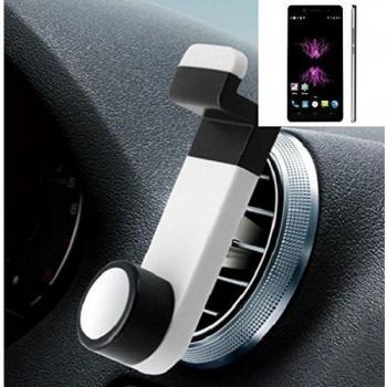 Smartphone universal Holder Holder / Car montaje / parabrisas para el Cubot X16. blanco. Titular de teléfono de la rejilla de ventilación se puede utilizar con los teléfonos inteligentes y las tabletas de 5.2 cm - 9,4 cm de ancho. Titular Smartphone ve