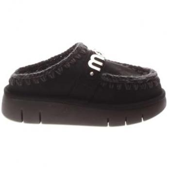 Mou Bounce Clog Metal Logo Women's Black Sandals