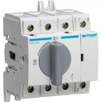 Interruptor de Desconexión Manual 4 Polos 80A 4.5M HAGER HAC408