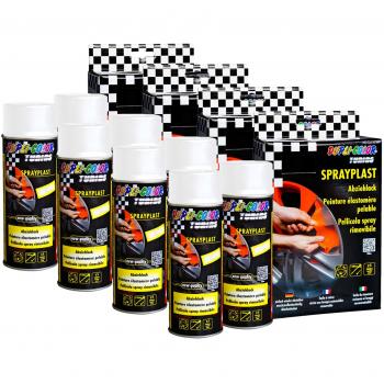 4 x Dupli de color DC Juego Spray plast blanco brillante abziehlack Llantas piezas 400 ml