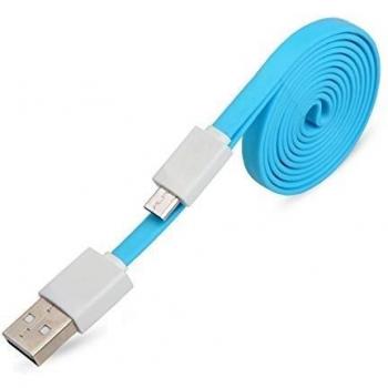 Qisan® Cd40 Azul 6.6ft Micro USB Fideos Planos De Datos De Transmisión y Cable De Carga Para Samsung / Lenovo / Htc y Más