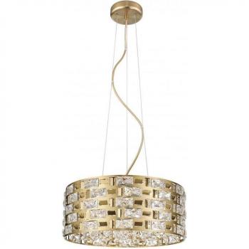 Lámpara colgante Lola 9 bombillas oro con acabado en oro, diseño moderno, incluye 9 bombillas (no incluidas), ideal para iluminación de espacios amplios, estilo elegante y contemporáneo
