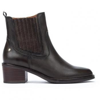 Pikolinos Bacarot W2D High-Heel Leather Ankle Boots - Forest Color