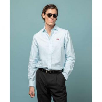 Camisa Scotta Vichy verde agua Regular fit para hombre