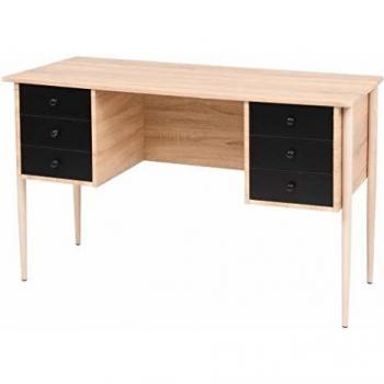 vidaXL Escritorio Cajones 120x60x75 cm Color Roble Blanco Estudio Mesa Oficina