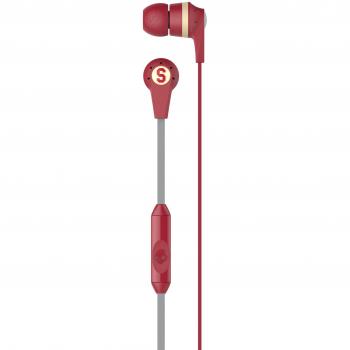 Skullcandy Ill-Famed - Auriculares intraurales con micrófono en línea integrado, color rojo y crema