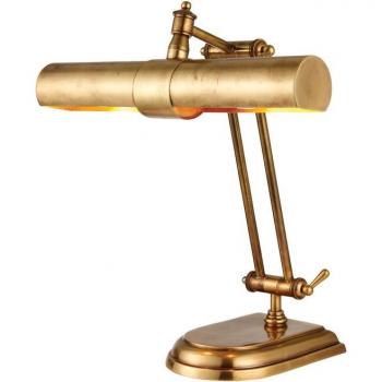 Lámpara de mesa de latón Winchester, 2 luces, tipo E14, diseño Banker