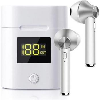 Auriculares Inalámbricos TWS Bluetooth 5.0 Modelo JeezPro con Pantalla LED Plateados