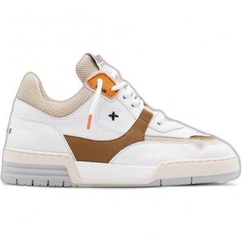 Newlab NL12 Unisex White/Brown Sneakers