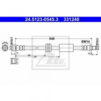 ATE 24.5123-0545.3 Tubo flexible de frenos