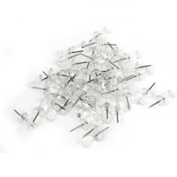 Plástico Mapa Label Pines de presión Thumbtack 24 Piezas Transparente w Caja