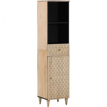 Mueble de baño madera maciza de mango 38x33x160 cm Marrón