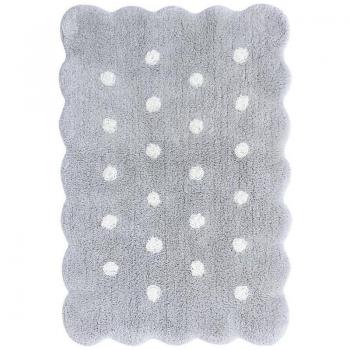 Alfombra lavable pequeña de algodón Mini Biscuit - LORENA CANALS gris 70x100 cm