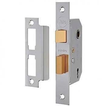 Cerradura de Mortaja Yale PM246 de 2 Levas, Acabado Cromado, 80mm (3 pulgadas)