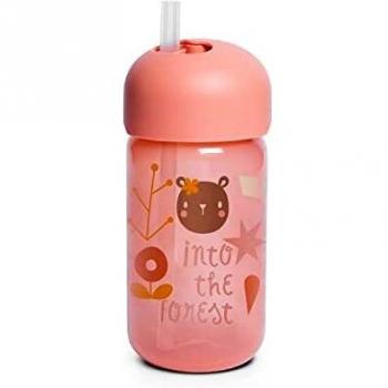 SUAVINEX Vaso Entrenamiento Bebé Con Pajita Flexible, Con Sistema Antiderrame, Para Bebés +18 Meses, Apto Para Lavavajillas, Color Rosa, 340ml, 1 Unidad