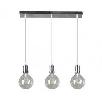 Lámpara Prisco 3xe27 Cromo/Transparente Diseño Moderno con Bombillas Incluidas 24w 2700k 2550lm Regx64x12,5 Cm