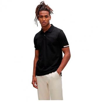 Boss Parlay Short Sleeve Black Polo Shirt for Men, Size L